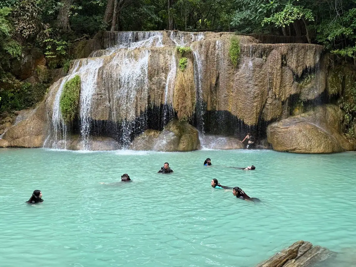 Erawan Waterfall Kanchanaburi Private Day Tour from Bangkok